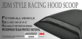 img 1 attached to 🚗 Enhanced Aero Dynamic Speed Racer Black Hood Scoop - Waterproof Flow with 3M Tape, No Drill Installation - Universally Fit for All Vehicle Types