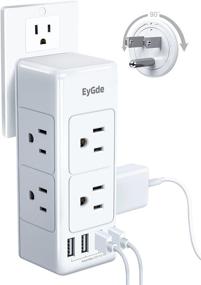 img 4 attached to White Multi Plug Outlet Extender with 3-Sided Wall Outlets, Rotating Plug and 4 USB Ports, Surge Protector Power Strip (1700J) for Travel, Office - Enhanced SEO