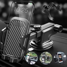 img 4 attached to 🚗 BIGUP Car Phone Holder Mount: Powerful Suction & Stability | 3-in-1 Mobile Phone Holder for Car Dashboard, Windshield, and Air Vent | Handsfree Stand Compatible with iPhone13 and All Mobile Phones