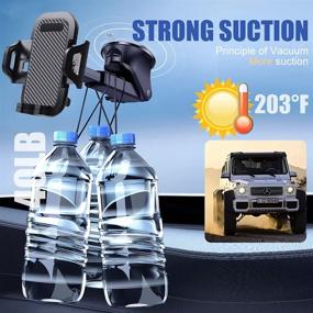 img 3 attached to 🚗 BIGUP Car Phone Holder Mount: Powerful Suction & Stability | 3-in-1 Mobile Phone Holder for Car Dashboard, Windshield, and Air Vent | Handsfree Stand Compatible with iPhone13 and All Mobile Phones