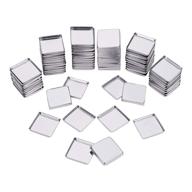 📁 ph pandahall 100pcs empty square metal tins for makeup pans watercolor palette - ideal for magnetic cosmetic palettes, eyeshadow, blush, lipstick organizer - 26 mm size logo