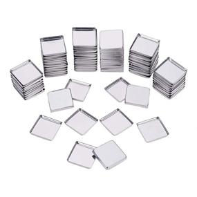 img 4 attached to 📁 PH PandaHall 100pcs Empty Square Metal Tins for Makeup Pans Watercolor Palette - Ideal for Magnetic Cosmetic Palettes, Eyeshadow, Blush, Lipstick Organizer - 26 mm Size