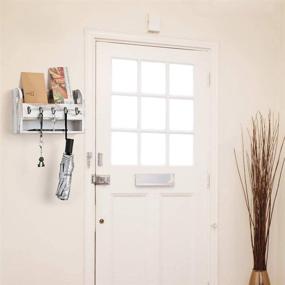 img 2 attached to 📬 Rustic White Wall-Mounted Mail Holder with Storage Shelf and Key Organizer – Decorative Wooden Box Cabinet