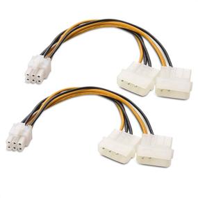 img 4 attached to 🔌 Cable Matters 2-Pack 6-Pin PCIe to Molex Power Cable, 2x Molex to 6-Pin PCIe - 6 Inches