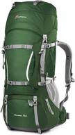 premium mountaintop 70l/75l internal frame hiking backpack: designed for maximum comfort and protection, comes with rain cover - ideal for men and women логотип