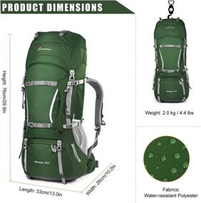 img 2 attached to Premium MOUNTAINTOP 70L/75L Internal Frame Hiking Backpack: Designed for Maximum Comfort and Protection, Comes with Rain Cover - Ideal for Men and Women