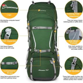 img 1 attached to Premium MOUNTAINTOP 70L/75L Internal Frame Hiking Backpack: Designed for Maximum Comfort and Protection, Comes with Rain Cover - Ideal for Men and Women