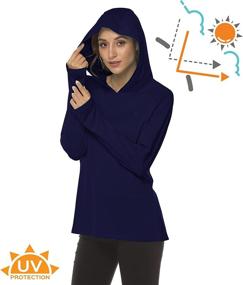 img 2 attached to 👚 UPF 50+ UV Protection Long Sleeve Hoodie Shirt for Women - Quick Dry T-Shirts Ideal for Fishing, Hiking, and Running