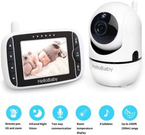 img 3 attached to 👶 Remote Pan-Tilt-Zoom Baby Monitor with 3.2'' LCD Screen, Infrared Night Vision - White/Black