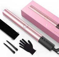 🔥 salon-quality hair straightener and curler: titanium flat iron with high heat 450℉ | dual voltage | rose gold logo