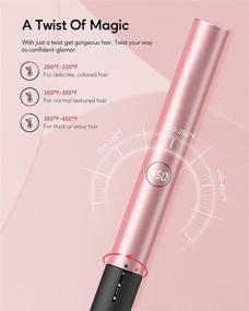 img 3 attached to 🔥 Salon-Quality Hair Straightener and Curler: Titanium Flat Iron with High Heat 450℉ | Dual Voltage | Rose Gold