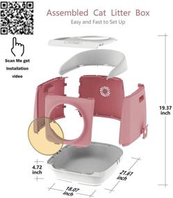 img 3 attached to 🐱 PAKEWAY Hooded Cat Litter Pan: Easy Clean, Fully Enclosed Toile Box with Two Door Entry and Scoop