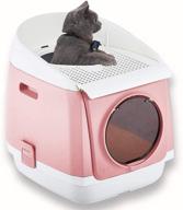 🐱 pakeway hooded cat litter pan: easy clean, fully enclosed toile box with two door entry and scoop logo