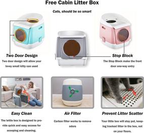 img 2 attached to 🐱 PAKEWAY Hooded Cat Litter Pan: Easy Clean, Fully Enclosed Toile Box with Two Door Entry and Scoop