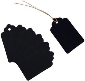 img 2 attached to 🎁 Stylish 125pcs Black Paper Gift Tags + 200 Root Natural Jute Twine Bundle - Get Yours Today!