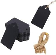 🎁 stylish 125pcs black paper gift tags + 200 root natural jute twine bundle - get yours today! logo