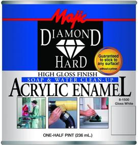 img 3 attached to Majic Paints 8-1500-4 Diamond Hard Acrylic Enamel High Gloss Paint - Half Pint/8-Ounce, Gloss White: Durable and Brilliant Finish for Any Surface