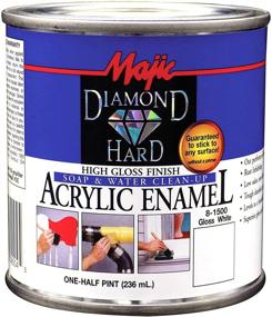 img 4 attached to Majic Paints 8-1500-4 Diamond Hard Acrylic Enamel High Gloss Paint - Half Pint/8-Ounce, Gloss White: Durable and Brilliant Finish for Any Surface