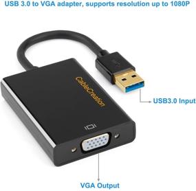 img 3 attached to 💻 Адаптер USB 3.0 к VGA с чипсетом DisplayLink - VGA to USB внешняя видеокарта CableCreation, поддержка 1080P, совместимость с Windows/Mac.