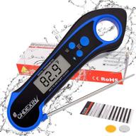 🔥 chdexin instant read meat thermometer: waterproof digital wireless food thermometer for cooking, grilling, bbq - black blue logo