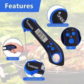 img 2 attached to 🔥 CHDEXIN Instant Read Meat Thermometer: Waterproof Digital Wireless Food Thermometer for Cooking, Grilling, BBQ - Black Blue