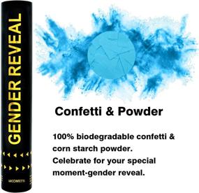 img 3 attached to HICONFETTI 100% Biodegradable Gender Reveal Baby Shower Confetti Powder Cannon 4-Pack - Tissue Safe Smoke (4 Blue)