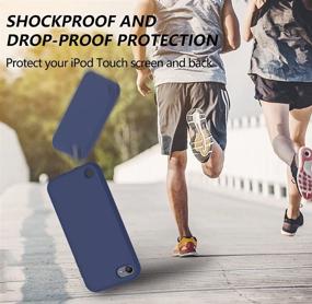 img 1 attached to 📱 Shockproof Silicone iPod Touch 7 Case with Full Body Protection - Built-in Screen Protector, Heavy Duty Rugged Defender Cover for Apple iPod Touch 7th Generation (Navy Blue)