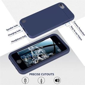 img 2 attached to 📱 Shockproof Silicone iPod Touch 7 Case with Full Body Protection - Built-in Screen Protector, Heavy Duty Rugged Defender Cover for Apple iPod Touch 7th Generation (Navy Blue)