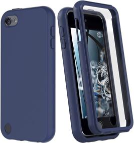 img 4 attached to 📱 Shockproof Silicone iPod Touch 7 Case with Full Body Protection - Built-in Screen Protector, Heavy Duty Rugged Defender Cover for Apple iPod Touch 7th Generation (Navy Blue)