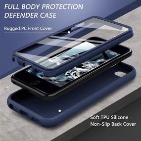 img 3 attached to 📱 Shockproof Silicone iPod Touch 7 Case with Full Body Protection - Built-in Screen Protector, Heavy Duty Rugged Defender Cover for Apple iPod Touch 7th Generation (Navy Blue)