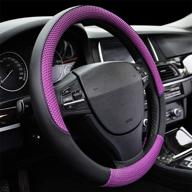 enhance your driving experience with our purple microfiber leather car steering wheel cover logo