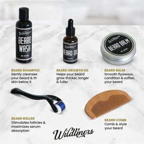 img 1 attached to 🚀 Optimized Beard Growth Kit - Premium Beard Grooming Set for Men with Titanium Microneedle Beard Roller, All-Natural Beard Oil, Wash, Balm for Hair Growth & Wooden Comb, Growth Guide, Travel Pouch - Ideal Gifts for Men