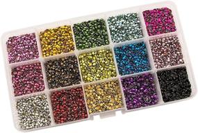 img 3 attached to 💎 Assorted Color Hot Fix Rhinestuds in Storage Box - Summer-Ray SS10 2.8mm