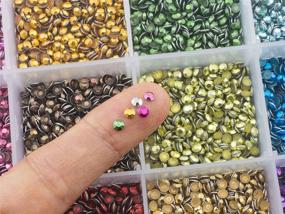 img 1 attached to 💎 Assorted Color Hot Fix Rhinestuds in Storage Box - Summer-Ray SS10 2.8mm