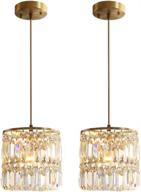 modern gold crystal chandelier pendant light (2-pack) for kitchen island hallway dining room bedroom living room логотип