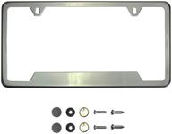 enhanced black smoke titaninum gun metal chrome license plate 🔥 frame - premium t304 stainless steel + metal screw caps included logo