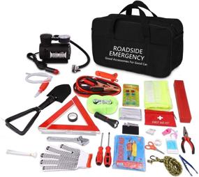 img 4 attached to Sailnovo Car Roadside Emergency Kit - 99 Pieces: Jumper Cables, Tow Rope, Reflective Triangles, Women and Men's Multipurpose Auto Safety Roadside Assistance Car Kit