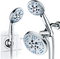 💦 aquacare high pressure 48-mode 3-way rainfall & handheld shower head combo with antimicrobial anti-clog nozzles, extra-long 6ft stainless steel hose, 2nd wall bracket, and all chrome finish logo