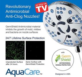 img 1 attached to 💦 AquaCare High Pressure 48-mode 3-way Rainfall & Handheld Shower Head Combo with Antimicrobial Anti-Clog Nozzles, Extra-Long 6ft Stainless Steel Hose, 2nd Wall Bracket, and All Chrome Finish