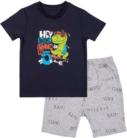 img 2 attached to 🦖 Froerley Pajamas: 4 Piece Dinosaur Sleepwear Set for Boys