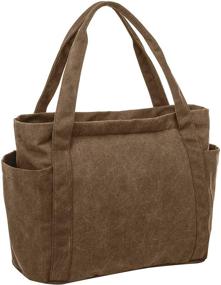 img 2 attached to Riavika Weekend Shoulder Handbags & Wallets for Women - Canvas Totes
