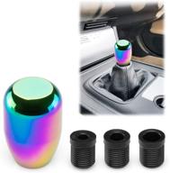 🚗 weighted manual gear shifter jdm aluminum rainbow neo chrome stick shift knob 06 logo