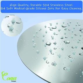 img 2 attached to 🚿 Coeur Designs 10-Inch Round 84 Jet Stainless Steel Shower Head - Premium Mirror Polish, Rainfall Experience. Easy Cleaning with Silicone Jets. Brass Connection.