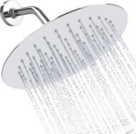 🚿 coeur designs 10-inch round 84 jet stainless steel shower head - premium mirror polish, rainfall experience. easy cleaning with silicone jets. brass connection. logo