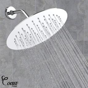 img 3 attached to 🚿 Coeur Designs 10-Inch Round 84 Jet Stainless Steel Shower Head - Premium Mirror Polish, Rainfall Experience. Easy Cleaning with Silicone Jets. Brass Connection.