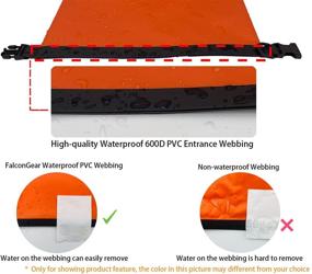 img 1 attached to 🌊 Falcon Gear Waterproof Dry Bag with Front Zippered Pocket - 5L/10L/20L Floating Dry Sack for Travel, Kayaking, Swimming, Beach, Boating, Surfing, Rafting.