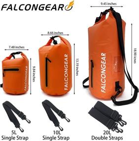 img 3 attached to 🌊 Falcon Gear Waterproof Dry Bag with Front Zippered Pocket - 5L/10L/20L Floating Dry Sack for Travel, Kayaking, Swimming, Beach, Boating, Surfing, Rafting.