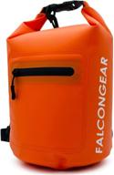 🌊 falcon gear waterproof dry bag with front zippered pocket - 5l/10l/20l floating dry sack for travel, kayaking, swimming, beach, boating, surfing, rafting. логотип