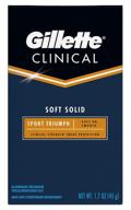 🏃 stay active and fresh with gillette clinical soft solid antiperspirant deodorant, sport triumph, 1.7 oz (pack of 3) logo