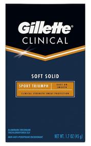 img 2 attached to 🏃 Stay Active and Fresh with Gillette Clinical Soft Solid Antiperspirant Deodorant, Sport Triumph, 1.7 Oz (Pack of 3)